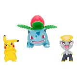 Pokemon Battle Set 3 figurine Pikachu #2, Jangmo-o, Ivysaur 5 cm, Jazwares