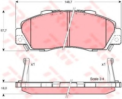 Set placute frana,frana disc HONDA CR-V I (RD) (1995 - 2002) TRW GDB3177 foto