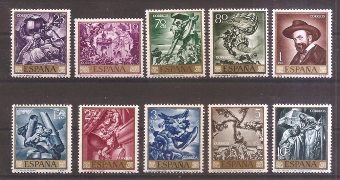 Spania 1966 - Tablouri de Jose Maria Sert - Ziua timbrului, MNH