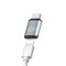 Adaptor conversie Lightning la USB Type-C, Salestore.ro&reg; 2.7 cm, compatibil cu Apple, Samsung, Huawei, Xiaomi, Carcasa din Aluminiu, Gri