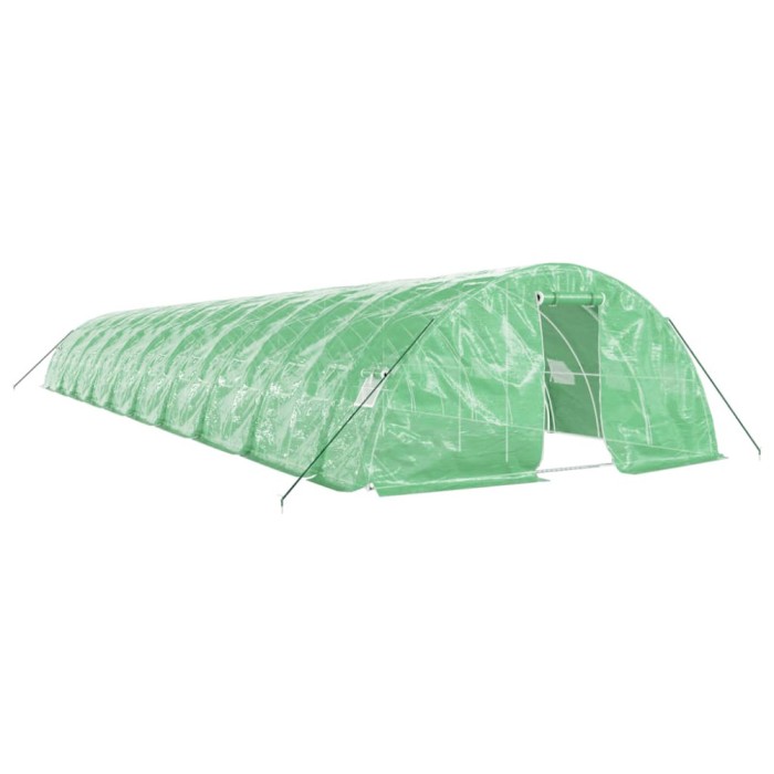 Sera cu cadru din otel, verde, 100 m&sup2;, 20x5x2,3 m