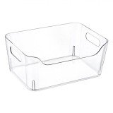 Coș Depozitare Plastic, Transparent, Capacitate 5L, 27.1x19.2x11.3 cm, Oem