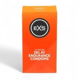 Prezervative EXS Delay Endurance, din latex, vegan, lubrifiate și rezistente, fără miros, diametru 53 mm, 12 bucăți