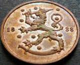 Moneda istorica 10 PENNIA - FINLANDA, anul 1938 *cod 4691 A - excelenta
