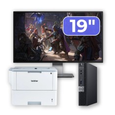 Pachet Calculator Second Hand DELL OptiPlex 5060 Mini PC, Intel Core i5-8500T 2.10-3.50GHz, 16GB DDR4, 512GB SSD + Monitor 19&amp;quot; + Imprimanta Broth