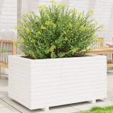 Cumpara ieftin Jardinieră de grădină, alb, 90x60x49,5 cm, lemn masiv de pin