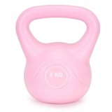 Kettlebell 6 kg, bitum cu invelis rezistent ABS, 21x24 cm, roz Household NewTrend