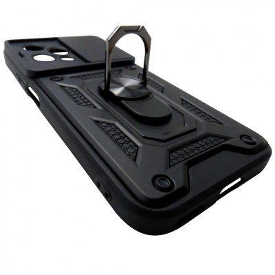 Husa tip capac spate TPU negru, inel si protectie camera, pentru Honor 200 Lite 5G foto