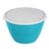 Caserolă Plastic, 4L, Albastru, Capac Alb, Potrivită pentru Cuptorul cu Microunde și Mașina de Spălat Vase, Oem