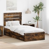 Cumpara ieftin Cadru de pat Stejar fumuriu 90 x 200 cm Lemn Ingineresc
