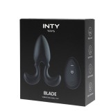 Vibrator anal INTY Toys &ndash; Blade, silicon, 7 functii vibratie, cu telecomanda wireless, negru
