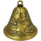 Clopotei cu Phoenix si Dragon, obiect feng shui pentru dragoste, 6 cm auriu