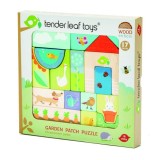 Puzzle educativ ilustratii din gradina din lemn premium - Garden Patch Puzzle - 17 piese - Tender Leaf Toys, LUDICUS GAMES SRL