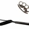 Set baston telescopic flexibil negru 47 cm + pumnal craniu