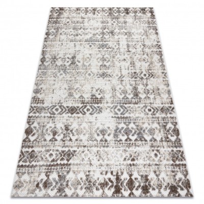 Covor Structural SOLE D3732 Aztec, caro - țesute plate bej, 140x190 cm foto