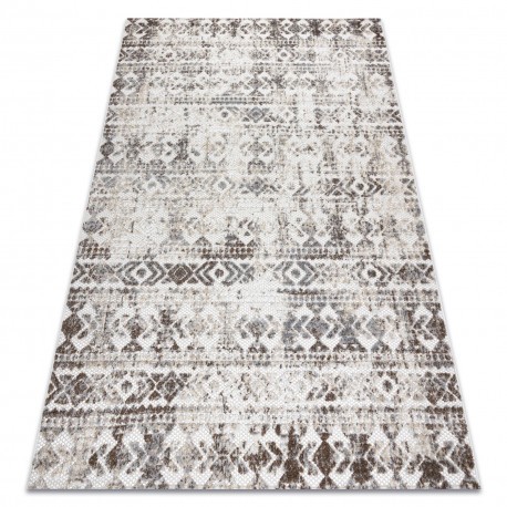 Covor Structural SOLE D3732 Aztec, caro - țesute plate bej, 140x190 cm