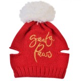 Căciulă Crăciun pentru C&acirc;ine, Santa Paws, Roșie, 20cm, Acrilic, Oem
