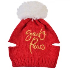 Căciulă Crăciun pentru C&acirc;ine, Santa Paws, Roșie, 20cm, Acrilic