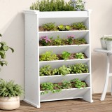 Cumpara ieftin Jardinieră ierburi 6 niveluri alb 69x40x101,5 cm lemn masiv pin