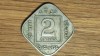 India Britanica - raritate coloniala - 2 anna / annas 1935 Bombay - romboidala, superba !, Asia