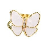 Inel esarfa fluture alb - mare