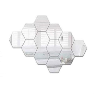 Oglinzi Decorative Hexagonale tip Fagure Hexagon pentru Baie Bucatarie si Living - 12 Bucati Sticker XL - Original Deals foto