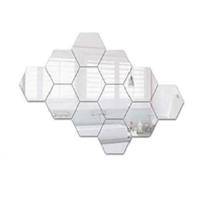 Oglinzi Decorative Hexagonale tip Fagure Hexagon pentru Baie Bucatarie si Living - 12 Bucati Sticker XL - Original Deals