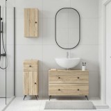 Cumpara ieftin Set de cabinet pentru baie cu 3 piese BREDA Stejar Sonoma