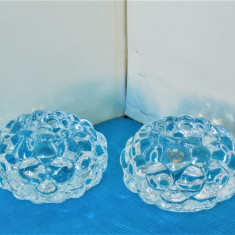 Suporturi cristal masiv set 2 - Raspberry - design Anne Nilsson, Orrefors Suedia