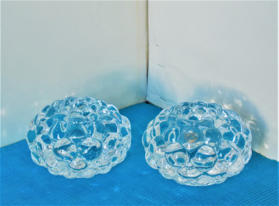 Suporturi cristal masiv set 2 - Raspberry - design Anne Nilsson, Orrefors Suedia foto