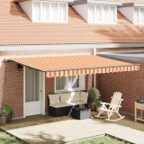 vidaXL Marchiză manuală retractabilă galben și portocaliu, 450x300 cm
