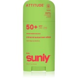Attitude Sunly Kids Watermelon &amp; Coco crema de fata cu minerale pentru protectie stick SPF 50+ 60 g