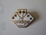 Insigna Bridge Arad 1983,dimensiuni:30 X 21 mm, Romania de la 1950