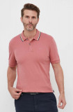 BOSS polo de bumbac culoarea roz, uni 50469360