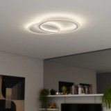 Lustra LED cu telecomanda LUCY, 40W, 2 Cercuri, lumina Rece/Calda/Neutra, Dimabila, Alb