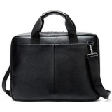 Geanta laptop 15,6&#039;, BUSY LDY&amp;GTM&reg; Flume, piele naturala, servieta unisex, multiple compartimente,negru