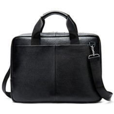 Geanta laptop 15,6&#039;, BUSY LDY&amp;GTM&reg; Flume, piele naturala, servieta unisex, multiple compartimente,negru