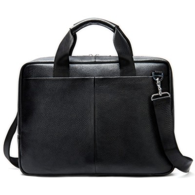 Geanta laptop 15,6&amp;#039;, BUSY LDY&amp;amp;GTM&amp;reg; Flume, piele naturala, servieta unisex, multiple compartimente,negru foto
