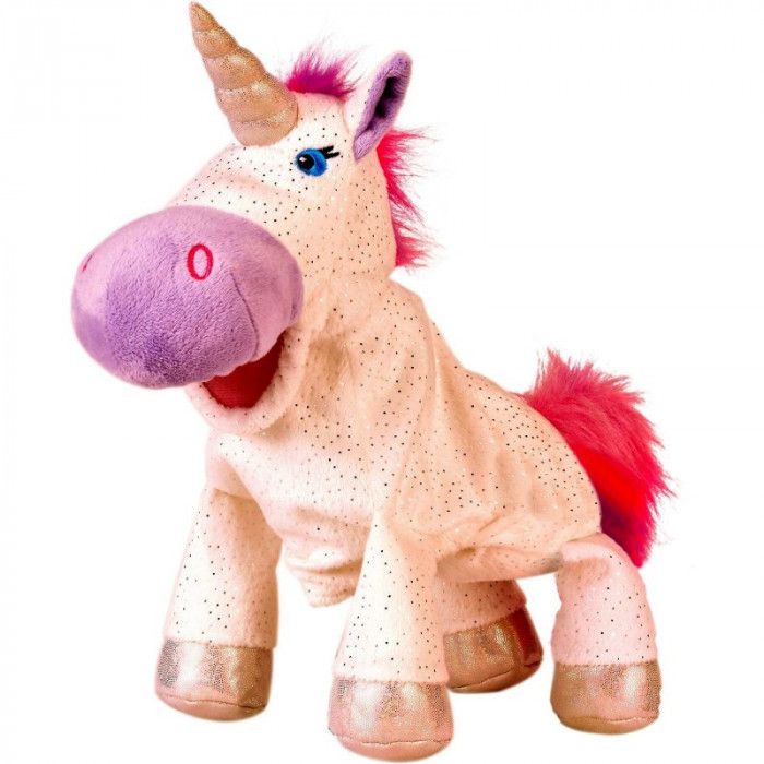 Marioneta de mana Unicorn Fiesta Crafts, 28 x 28 cm, 3 ani+, Multicolor