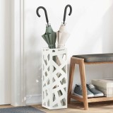Suport Umbrele vidaXL Alb Metalic, Design Geometric Modern, Interior, Capacitate 4 Umbrele, Standard