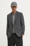 HUGO sacou din lana culoarea gri, 50524938