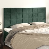 vidaXL Tăblii de pat, 4 buc, verde &icirc;nchis, 100x5x78/88 cm, catifea 3116401