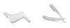 Set profesional pieptene / sablon transparent contur barba &amp; mustata + Brici profesional pentru barbierit si ras capilar, brici din otel inoxidabil, M