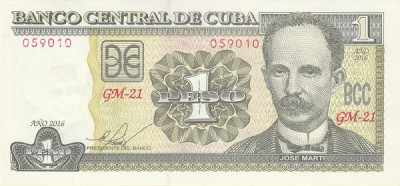 Cuba 1 Peso 2016 - B11, P-128g UNC !!! foto