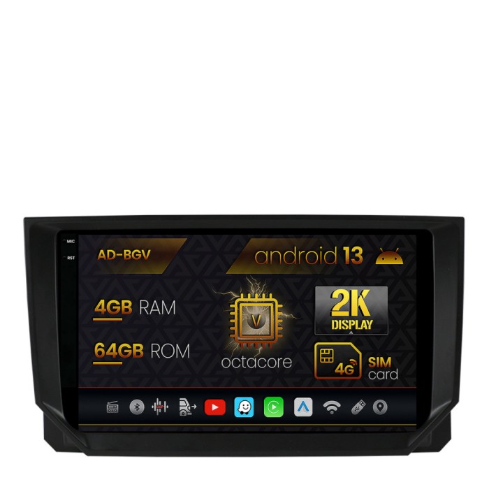 Navigatie Seat Ibiza Arona (2017-2021), Android 13, V-Octacore 4GB RAM + 64GB ROM, 9.5 Inch - AD-BGV9004+AD-BGRKIT045