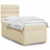 VidaXL Pat box spring cu saltea, crem, 100x200 cm, textil 3293503