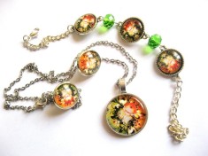 set bijuterii cu motiv floral 29479