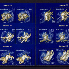 RO 2011 LP 1900 "Zodiac I ", triptic de 3 serii din minicoli , MNH