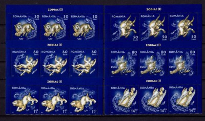 RO 2011 LP 1900 &amp;quot;Zodiac I &amp;quot;, triptic de 3 serii din minicoli , MNH foto
