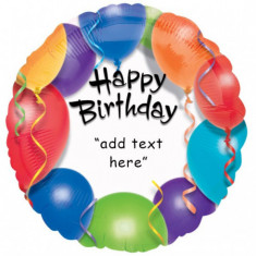 Balon folie 45 cm Happy Birthday Personalizabil FTB050 foto